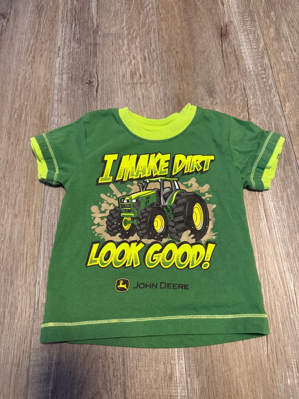 John Deere Green and Yellow Tractor Graphic Kids Tee